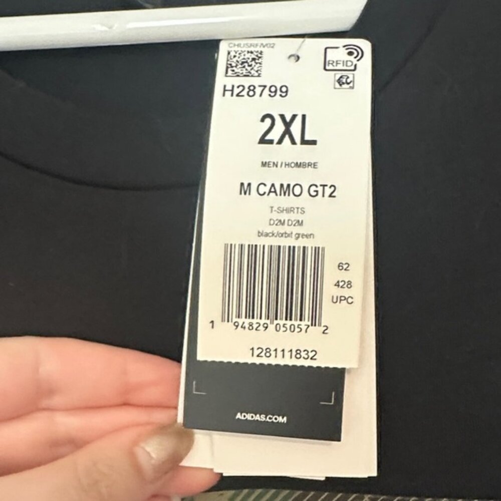 Adidas Black Primegreen Aeroready Tee Camouflage Logo NWT Men XXL Black Athletic - Picture 4 of 5